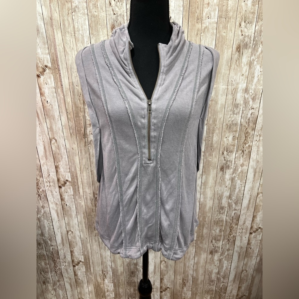 Free People Movement Gray‎ Zip-Up Vest | Size M